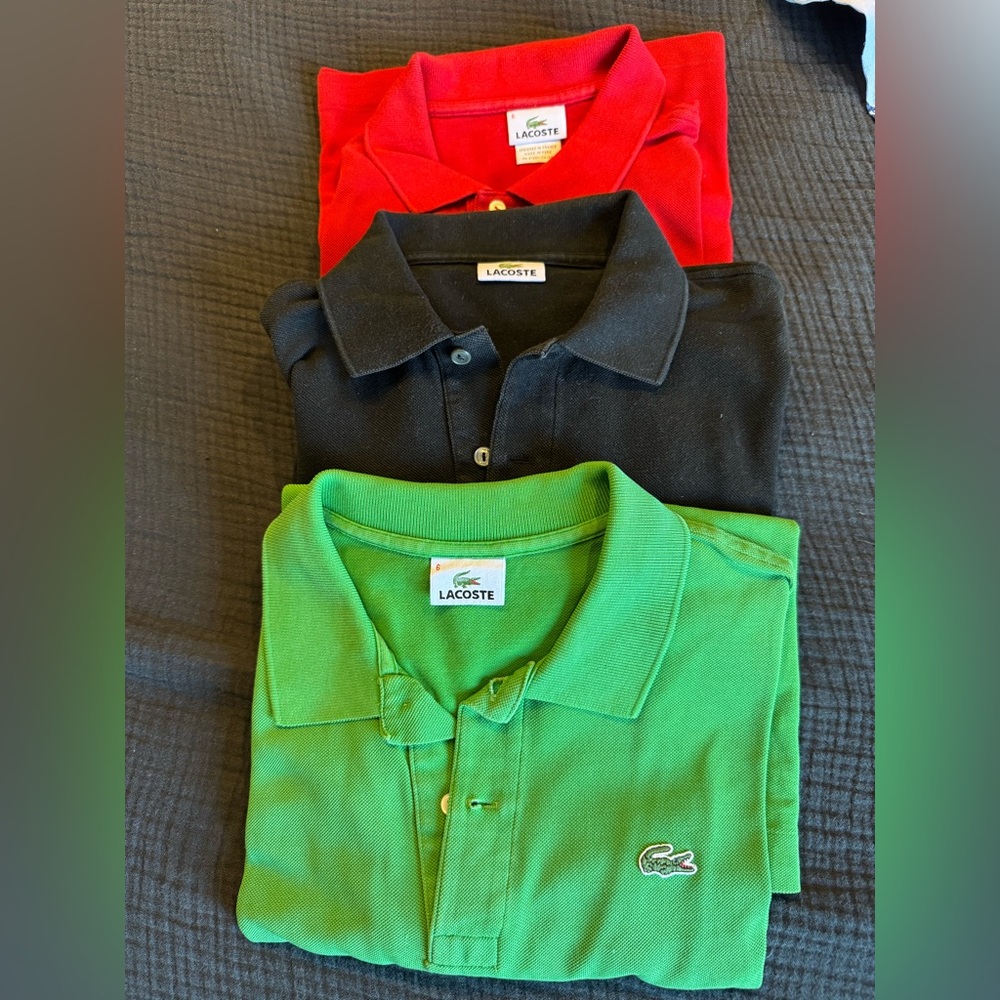 Bundle of 3 Lacoste polos - size 6 (XL)